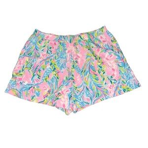 EUC Lilly Pulitzer Girl’s Elastic Shorts Multi Unicorn of the Sea Large 8/10